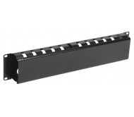 ITK 19" металлический кабельный органайзер с крышкой, 1U, черный